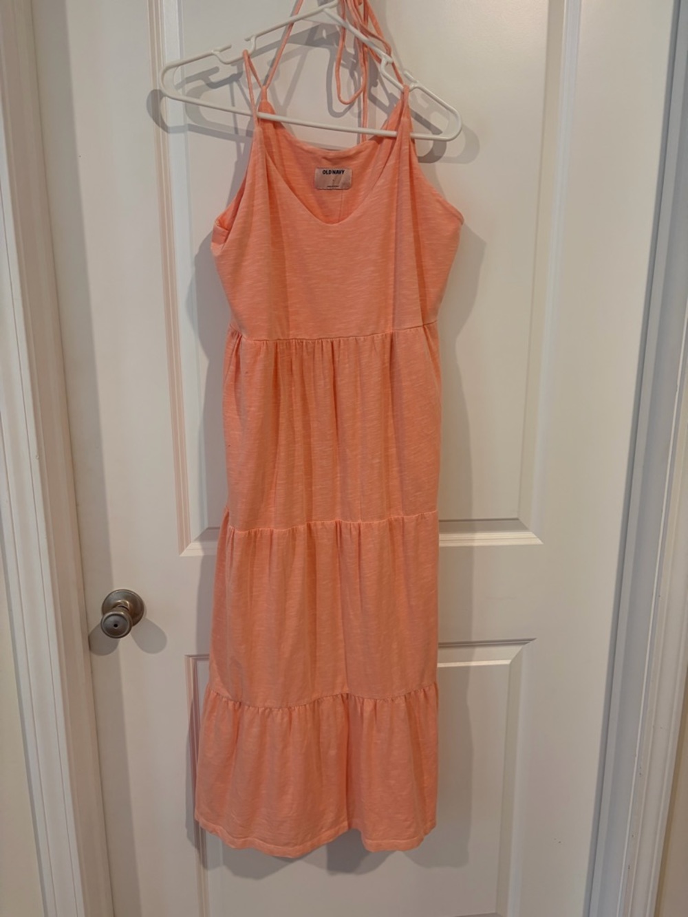 Old Navy Peach Midi Dress | Size L | Flowy Summer Casual